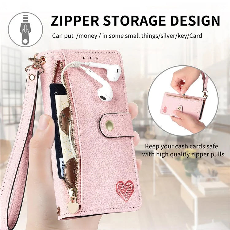 For Samsung Galaxy A05s 4G Magnetic Phone Case RFID Blocking Zipper Wallet Protective Shell