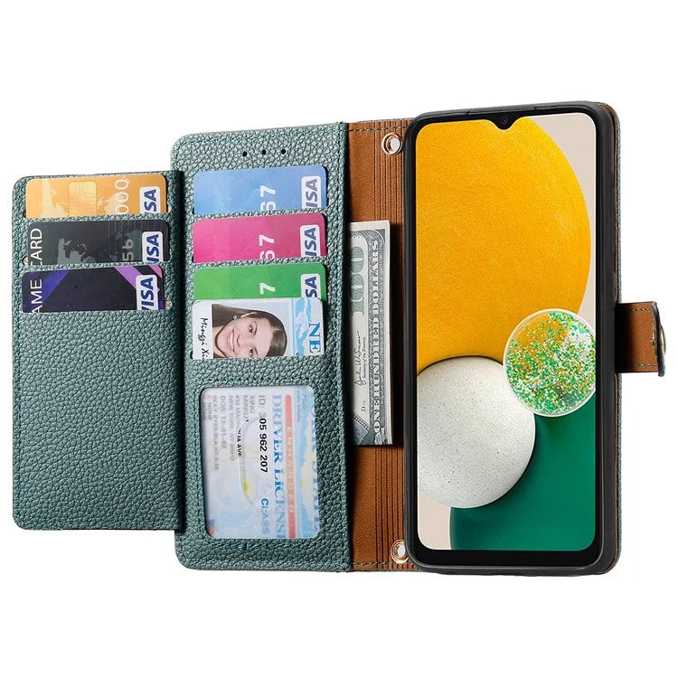 For Samsung Galaxy A13 5G Case RFID Blocking Leather Flip Phone Cover with Purse Card Holders