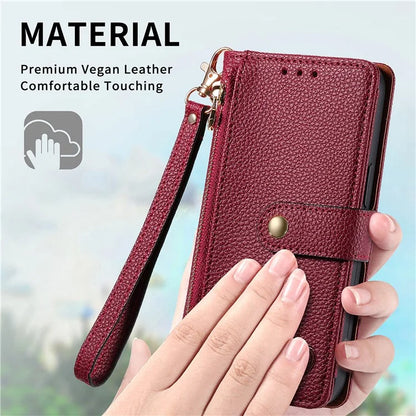 For Samsung Galaxy A13 5G Case RFID Blocking Leather Flip Phone Cover with Purse Card Holders