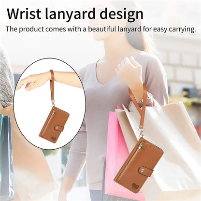 For Samsung Galaxy A24 4G (162.1 x 77.6 x 8.3mm) Leather Case RFID Blocking Zipper Wallet Phone Shell