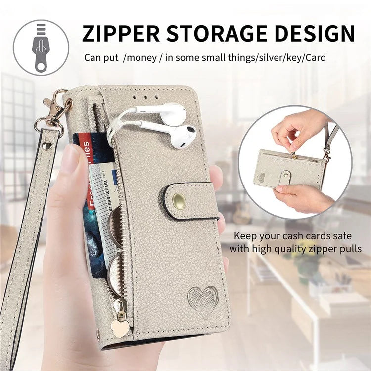 For Samsung Galaxy A24 4G (162.1 x 77.6 x 8.3mm) Leather Case RFID Blocking Zipper Wallet Phone Shell