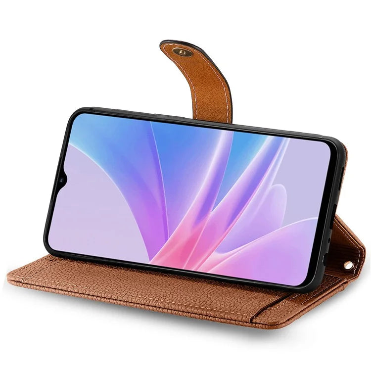For Oppo A58 4G Case Zipper Wallet Shockproof Phone Cover RFID Blocking