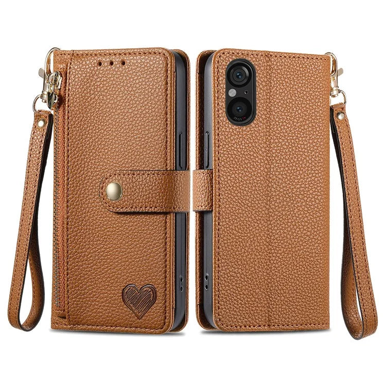 For Sony Xperia 5 V Case RFID Blocking Card Holder Cell Phone Shell