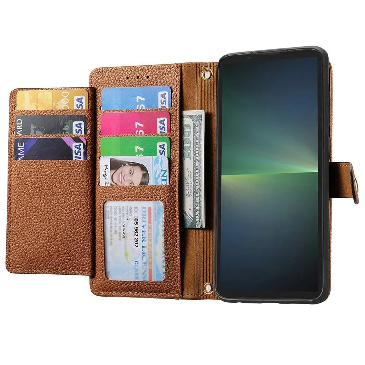 For Sony Xperia 5 V Case RFID Blocking Card Holder Cell Phone Shell