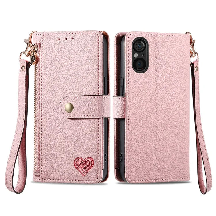 For Sony Xperia 5 V Case RFID Blocking Card Holder Cell Phone Shell