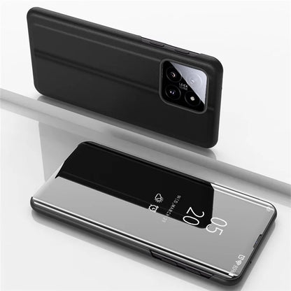For Xiaomi 14 Case Leather+PC Stand View Window Cell Phone Cover