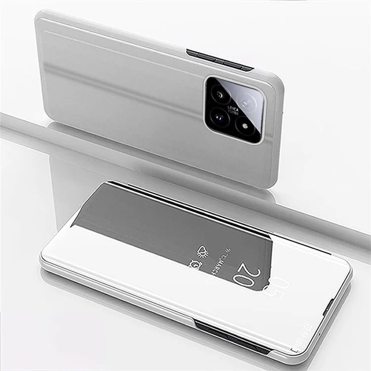 For Xiaomi 14 Case Leather+PC Stand View Window Cell Phone Cover