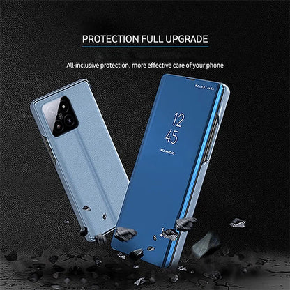 For Xiaomi 14 Case Leather+PC Stand View Window Cell Phone Cover
