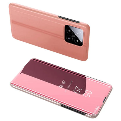 For Xiaomi 14 Case Leather+PC Stand View Window Cell Phone Cover