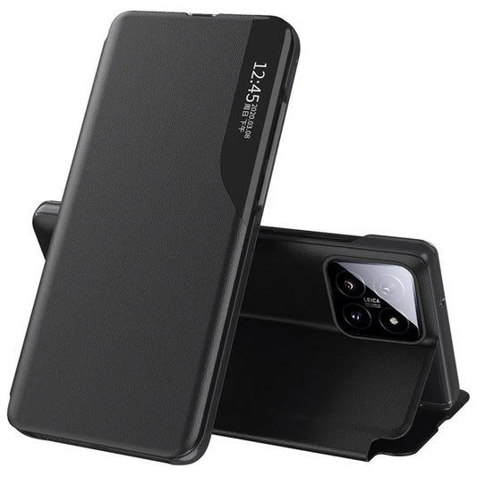 For Xiaomi 14 Pro Case Clear View Window Flip PU Leather Phone Cover