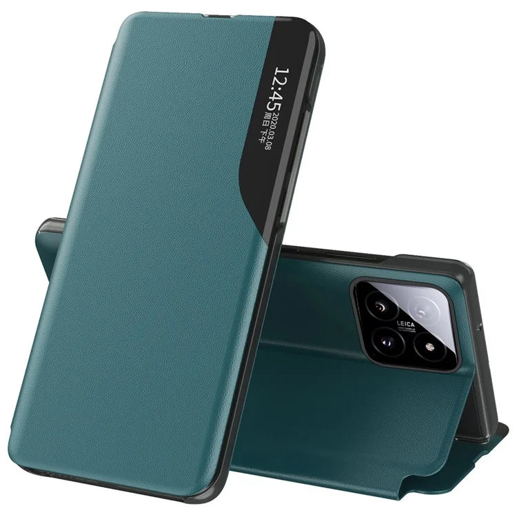 For Xiaomi 14 Pro Case Clear View Window Flip PU Leather Phone Cover