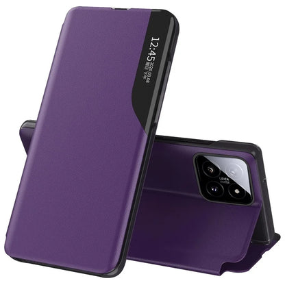 For Xiaomi 14 Pro Case Clear View Window Flip PU Leather Phone Cover