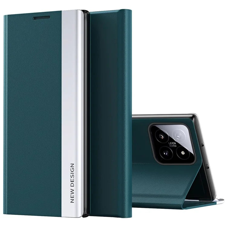 For Xiaomi 14 Pro Stand Case Drop-Proof PC+Leather Phone Guard Cover