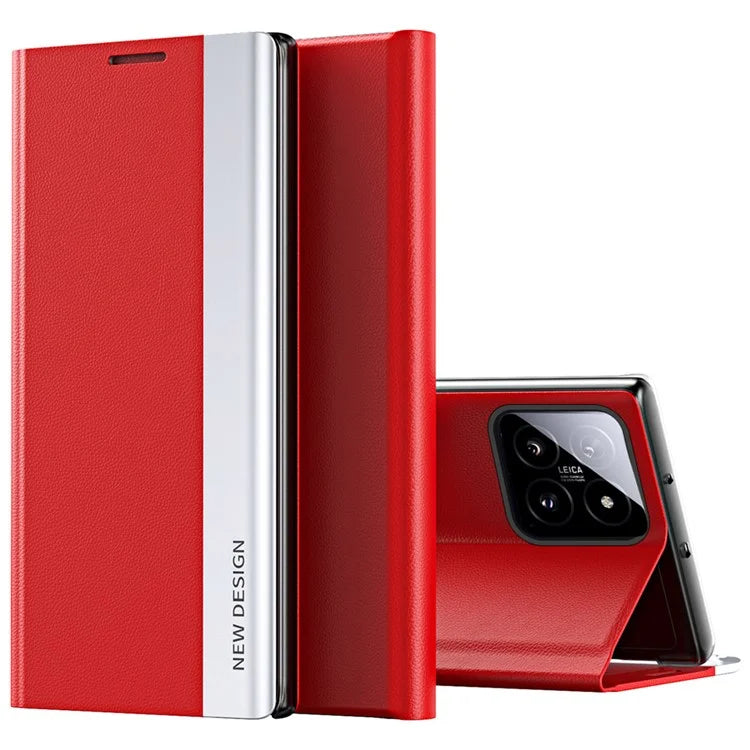 For Xiaomi 14 Pro Stand Case Drop-Proof PC+Leather Phone Guard Cover