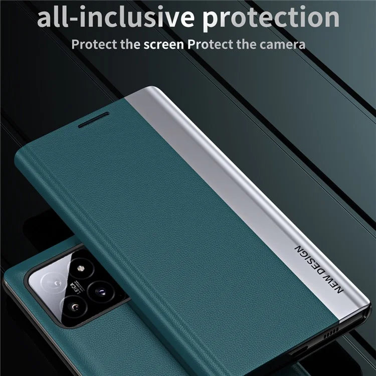 For Xiaomi 14 Pro Stand Case Drop-Proof PC+Leather Phone Guard Cover