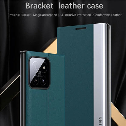 For Xiaomi 14 Pro Stand Case Drop-Proof PC+Leather Phone Guard Cover
