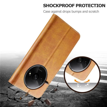 LC.IMEEKE For Xiaomi Redmi A3 / Poco C61 4G Case Calf Texture Flip Stand Shockproof Phone Cover