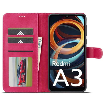 LC.IMEEKE For Xiaomi Redmi A3 / Poco C61 4G Case Calf Texture Flip Stand Shockproof Phone Cover