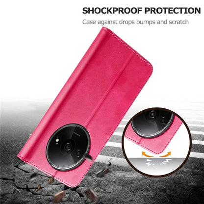 LC.IMEEKE For Xiaomi Redmi A3 / Poco C61 4G Case Calf Texture Flip Stand Shockproof Phone Cover