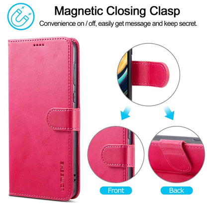 LC.IMEEKE For Xiaomi Redmi A3 / Poco C61 4G Case Calf Texture Flip Stand Shockproof Phone Cover