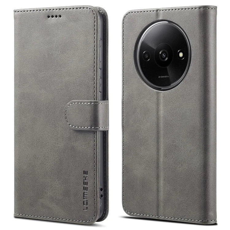 LC.IMEEKE For Xiaomi Redmi A3 / Poco C61 4G Case Calf Texture Flip Stand Shockproof Phone Cover