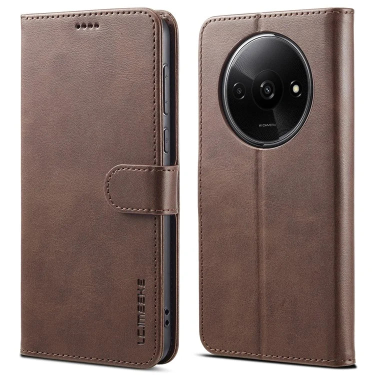 LC.IMEEKE For Xiaomi Redmi A3 / Poco C61 4G Case Calf Texture Flip Stand Shockproof Phone Cover