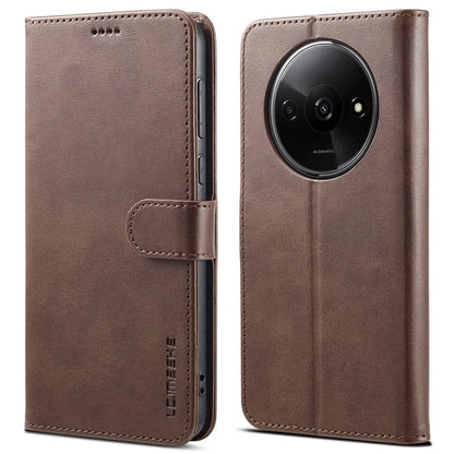 LC.IMEEKE For Xiaomi Redmi A3 / Poco C61 4G Case Calf Texture Flip Stand Shockproof Phone Cover