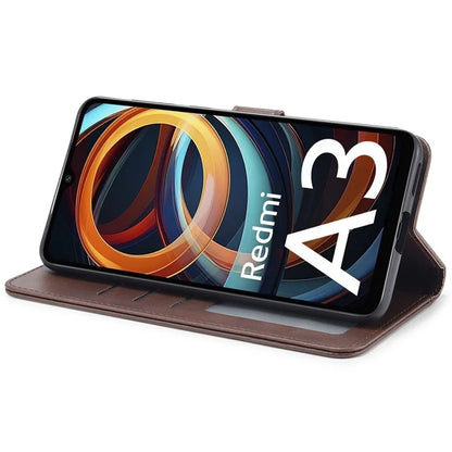 LC.IMEEKE For Xiaomi Redmi A3 / Poco C61 4G Case Calf Texture Flip Stand Shockproof Phone Cover