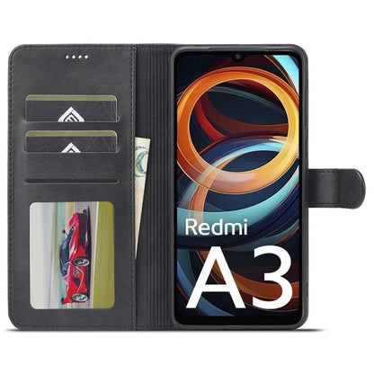 LC.IMEEKE For Xiaomi Redmi A3 / Poco C61 4G Case Calf Texture Flip Stand Shockproof Phone Cover