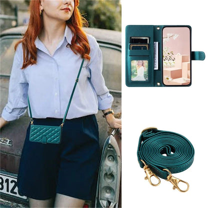 For Xiaomi Redmi Note 13 Pro 4G / Poco M6 Pro 4G Magnetic Phone Case Leather Rhombus Grid Stand Cover