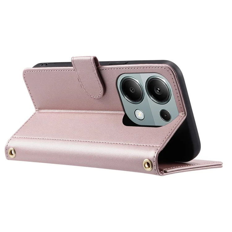 For Xiaomi Redmi Note 13 Pro 4G / Poco M6 Pro 4G Magnetic Phone Case Leather Rhombus Grid Stand Cover