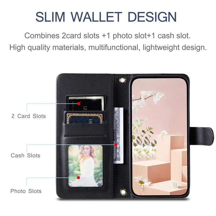 For Xiaomi Redmi Note 13 Pro 4G / Poco M6 Pro 4G Magnetic Phone Case Leather Rhombus Grid Stand Cover