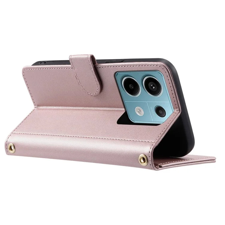 For Xiaomi Redmi Note 13 Pro 5G / Poco X6 5G Leather Case Rhombus Grid Card Holder Phone Cover