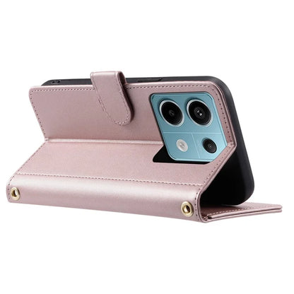 For Xiaomi Redmi Note 13 Pro 5G / Poco X6 5G Leather Case Rhombus Grid Card Holder Phone Cover