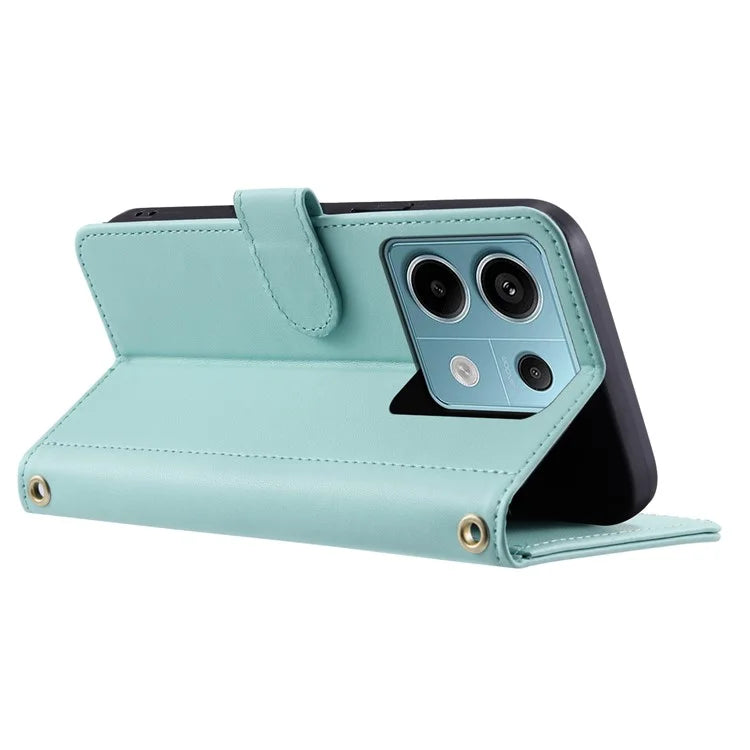 For Xiaomi Redmi Note 13 Pro 5G / Poco X6 5G Leather Case Rhombus Grid Card Holder Phone Cover