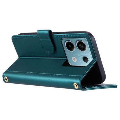 For Xiaomi Redmi Note 13 Pro 5G / Poco X6 5G Leather Case Rhombus Grid Card Holder Phone Cover