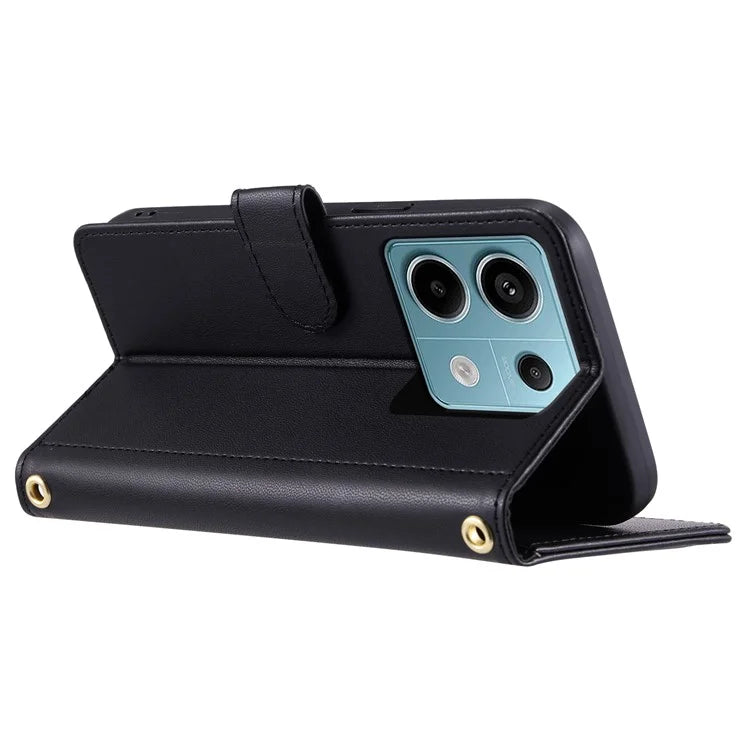 For Xiaomi Redmi Note 13 Pro 5G / Poco X6 5G Leather Case Rhombus Grid Card Holder Phone Cover