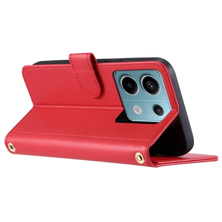 For Xiaomi Redmi Note 13 Pro 5G / Poco X6 5G Leather Case Rhombus Grid Card Holder Phone Cover