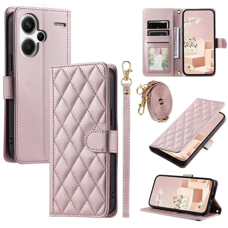 For Xiaomi Redmi Note 13 Pro+ 5G Case PU Leather Flip Stand View Crossbody Phone Cover