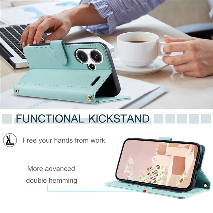 For Xiaomi Redmi Note 13 Pro+ 5G Case PU Leather Flip Stand View Crossbody Phone Cover