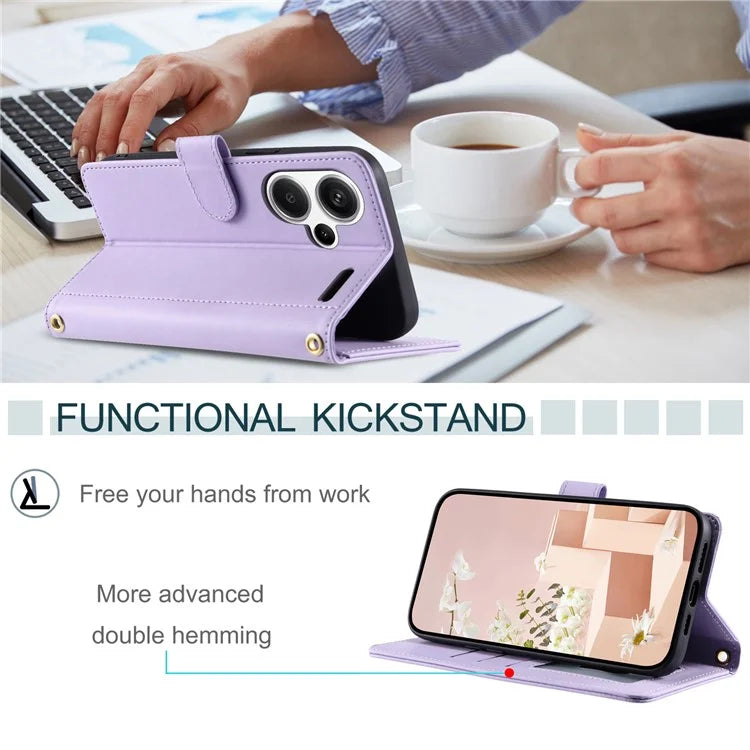For Xiaomi Redmi Note 13 Pro+ 5G Case PU Leather Flip Stand View Crossbody Phone Cover