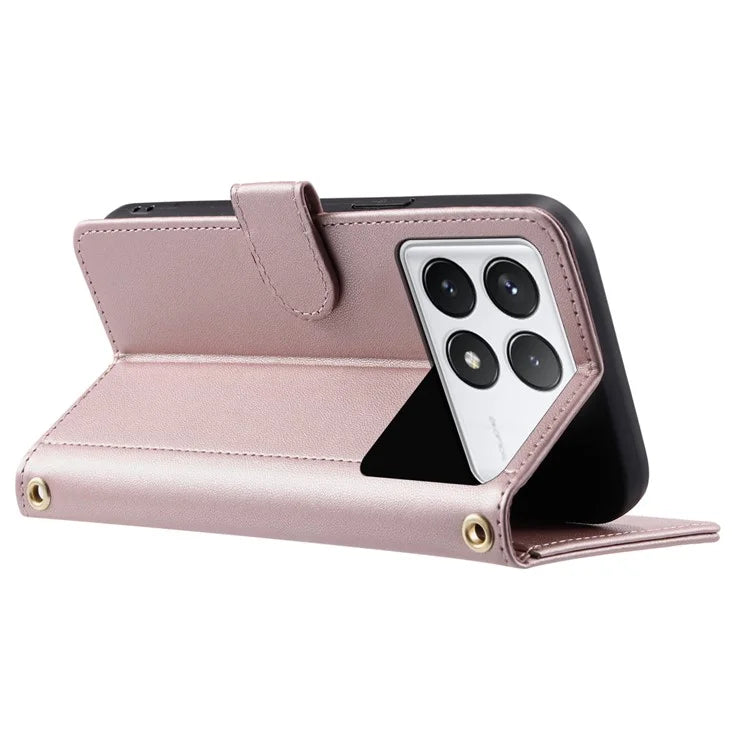 For Xiaomi Redmi K70E 5G / Poco X6 Pro 5G Leather Case Rhombus Grid Wallet Crossbody Phone Cover