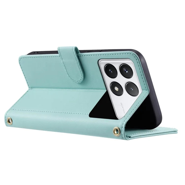 For Xiaomi Redmi K70E 5G / Poco X6 Pro 5G Leather Case Rhombus Grid Wallet Crossbody Phone Cover