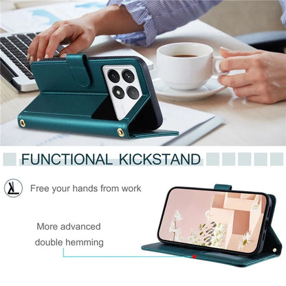 For Xiaomi Redmi K70E 5G / Poco X6 Pro 5G Leather Case Rhombus Grid Wallet Crossbody Phone Cover