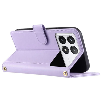 For Xiaomi Redmi K70E 5G / Poco X6 Pro 5G Leather Case Rhombus Grid Wallet Crossbody Phone Cover