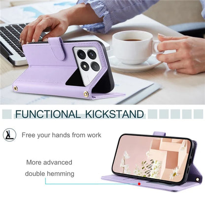 For Xiaomi Redmi K70E 5G / Poco X6 Pro 5G Leather Case Rhombus Grid Wallet Crossbody Phone Cover