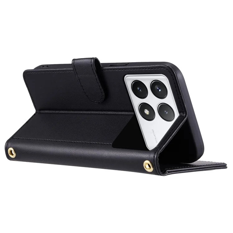 For Xiaomi Redmi K70E 5G / Poco X6 Pro 5G Leather Case Rhombus Grid Wallet Crossbody Phone Cover