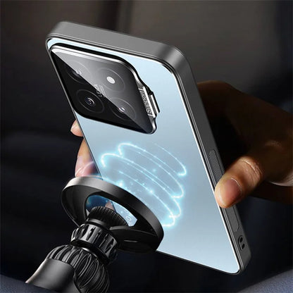 For Xiaomi 14 Case Lens Guard Kickstand PC+TPU Phone Cover Support Magnetic Car Mount