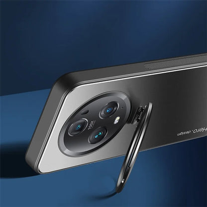 For Honor Magic5 Pro Cell Phone Case Works with Magnetic Car Mount Hidden Kickstand Back Cover