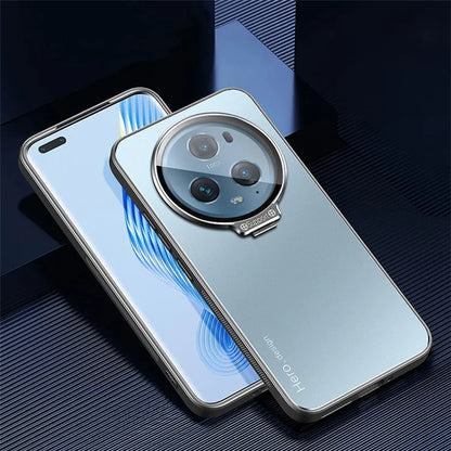 For Honor Magic5 Pro Cell Phone Case Works with Magnetic Car Mount Hidden Kickstand Back Cover